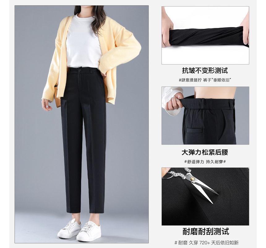 Arroba - High Rise Plain Crop Tapered Slacks (diverse designs)