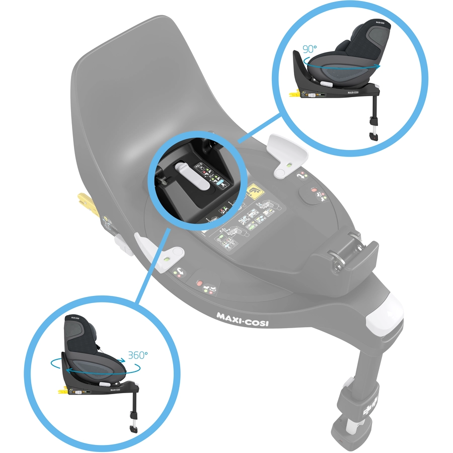 MAXI COSI Set Babyschale Pebble 360 Essential Black plus Basisstation FamilyFix 360