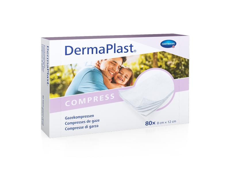 DermaPlast Gazekompresse steril 8 cm x 12 cm 80 Stück Sterile Gazekompressen