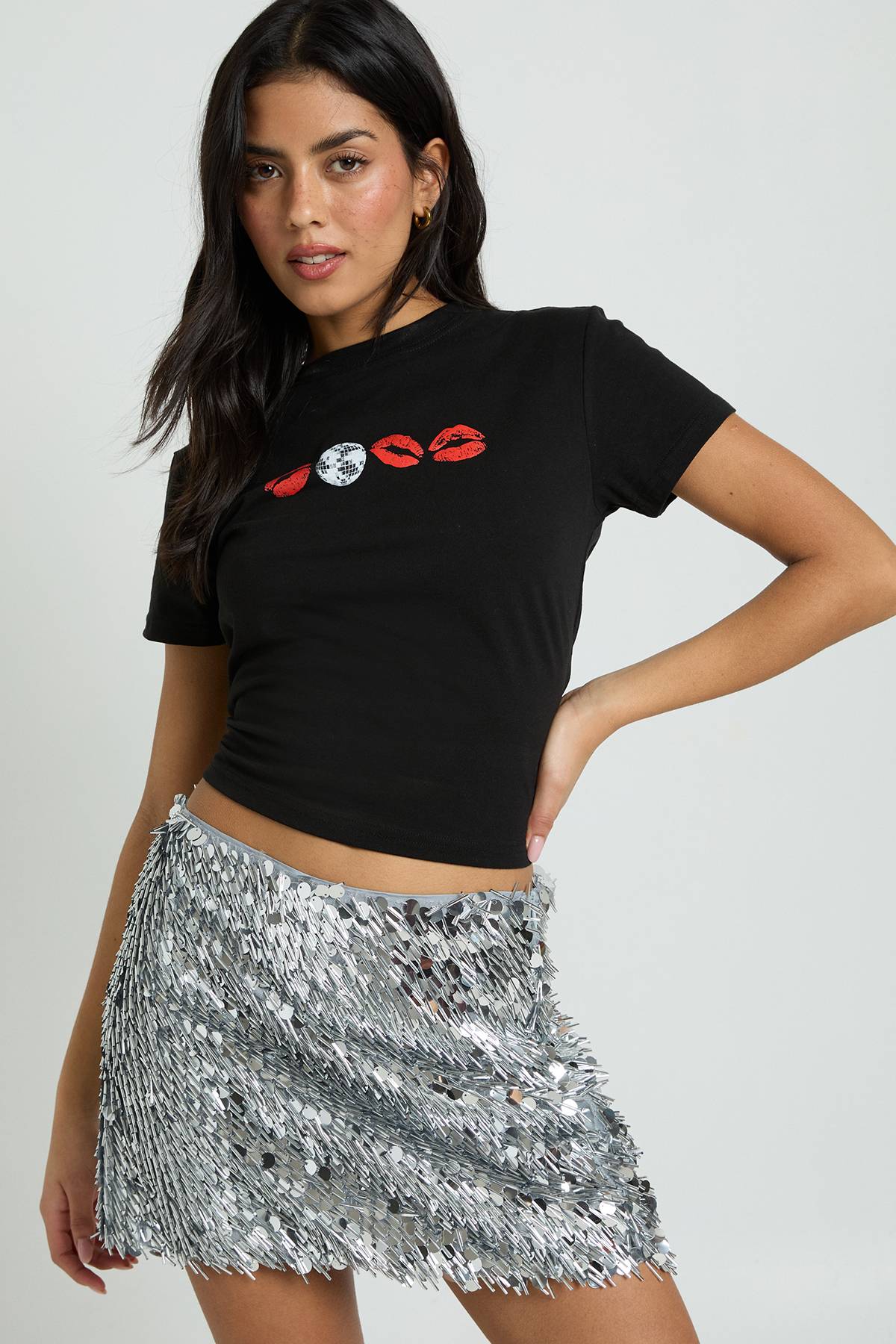 boohoo T-shirt Bébé Disco Kisses