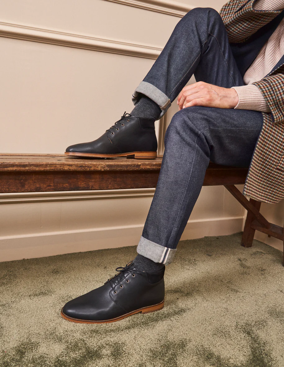 Bottines Gaultier - Cuir noir et suède