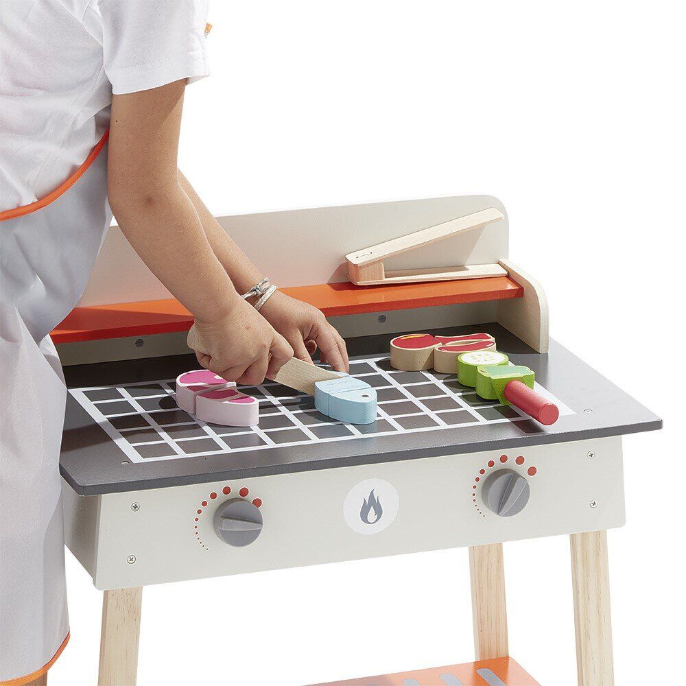 Barbecue extérieur enfant en bois + accessoires