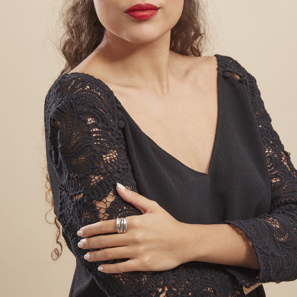 Bague Edwyna Argent Blanc