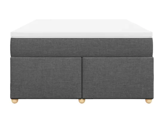 Sommier à lattes de lit avec matelas Gris foncé 160x200cm Tissu