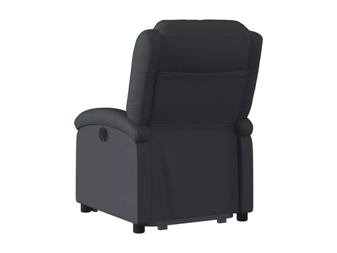 Fauteuil inclinable noir cuir véritable
