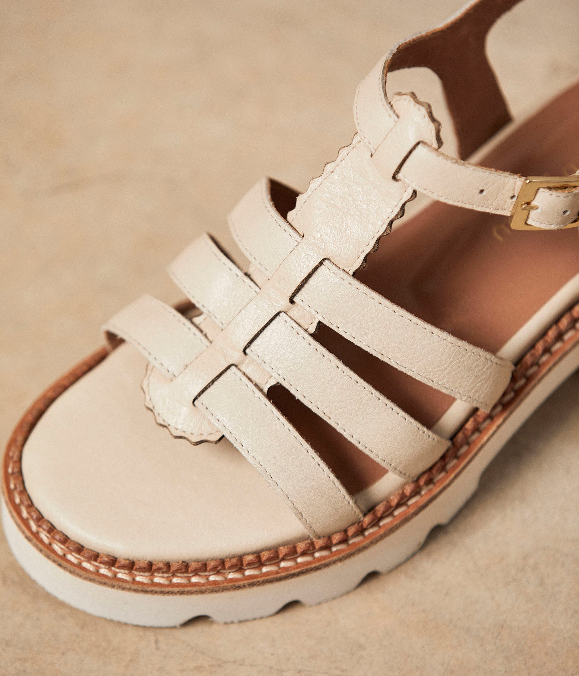 Sandale cuir écru Isidole