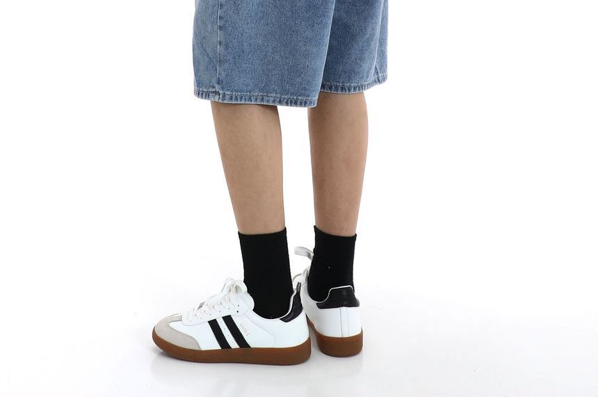 Meiksip - Lage taille rechte denim shorts
