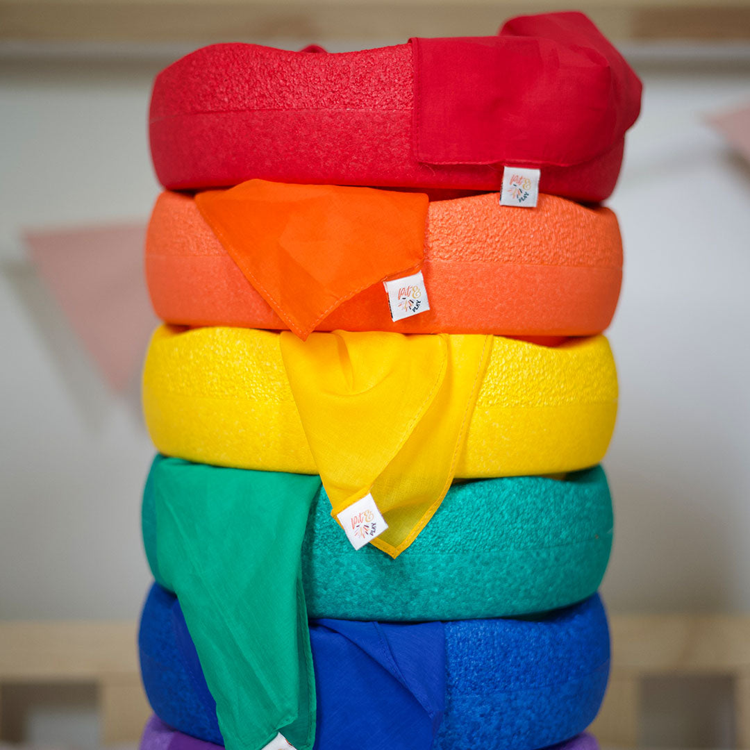 pit and play speeldoek regenboog - oranje - 75x75 cm
