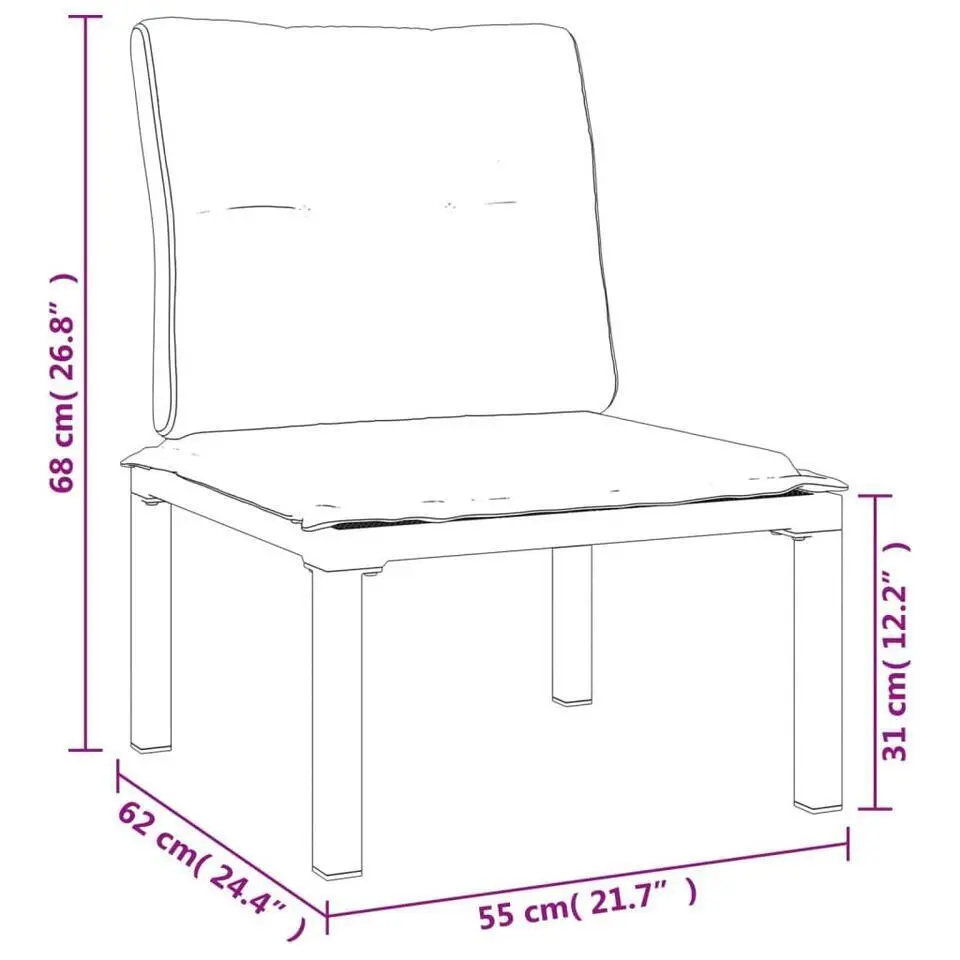 vidaXL - Loungeset - Zwart - Poly rattan