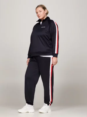 Moletom Curve Sport Global Stripe com meio zíper