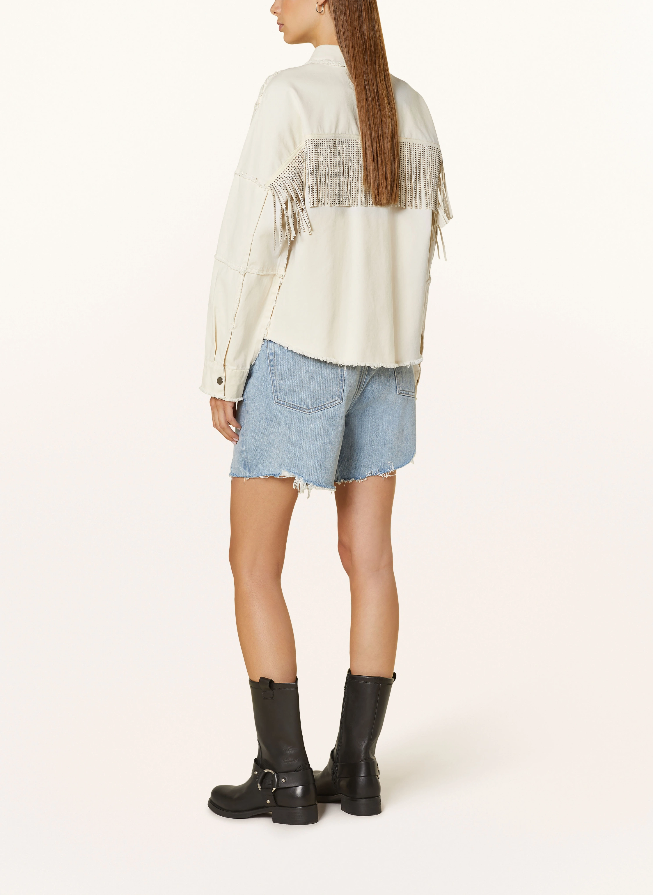 Y.A.S. Jeansblouson mit Schmucksteinen