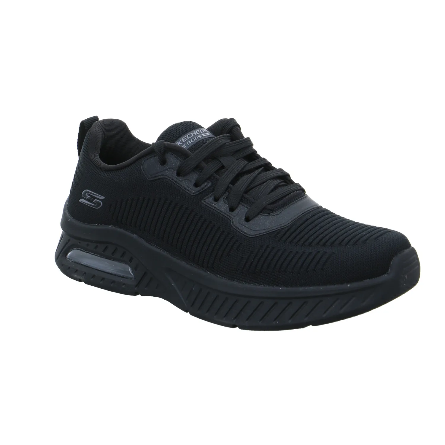 SKECHERS Halbschuhe Sneaker Stoff Schwarz Lederimitat