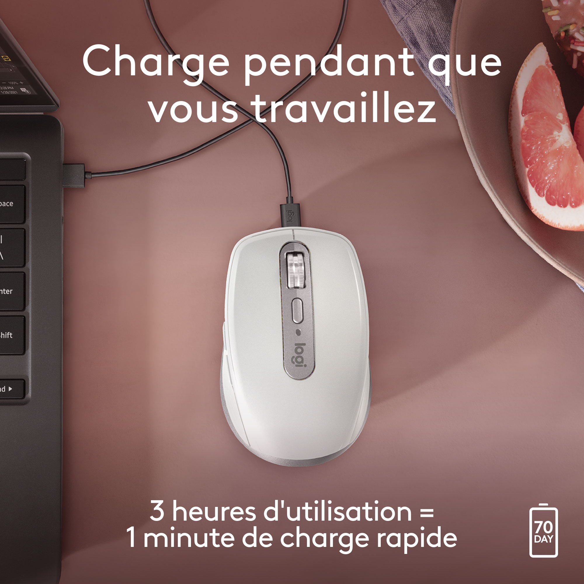 Logitech MX Anywhere 3S for Mac (Gris Pâle)