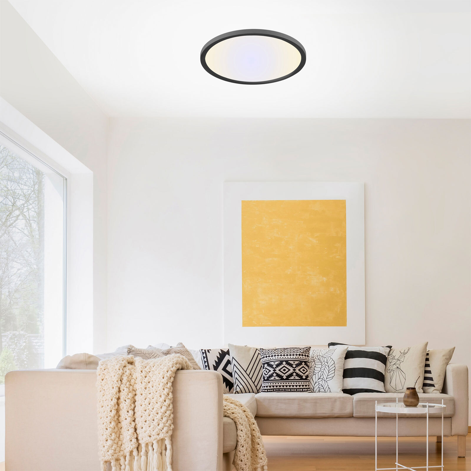 JUST LIGHT LED Deckenlampe FLAT 40 cm schwarz