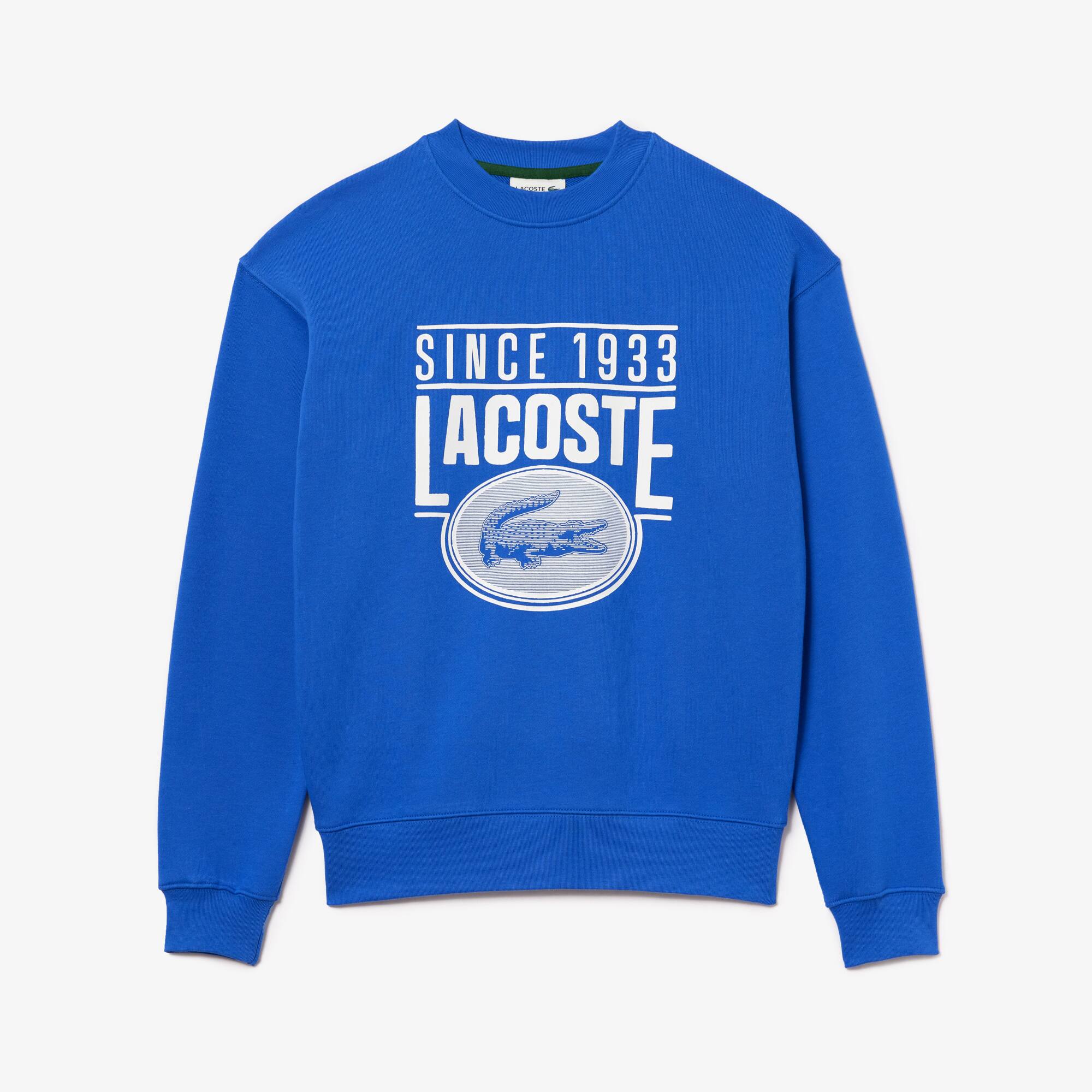 Sweatshirt aus Fleece mit 80er-Aufdruck Sweatshirts - Blau - Lacoste - Herren