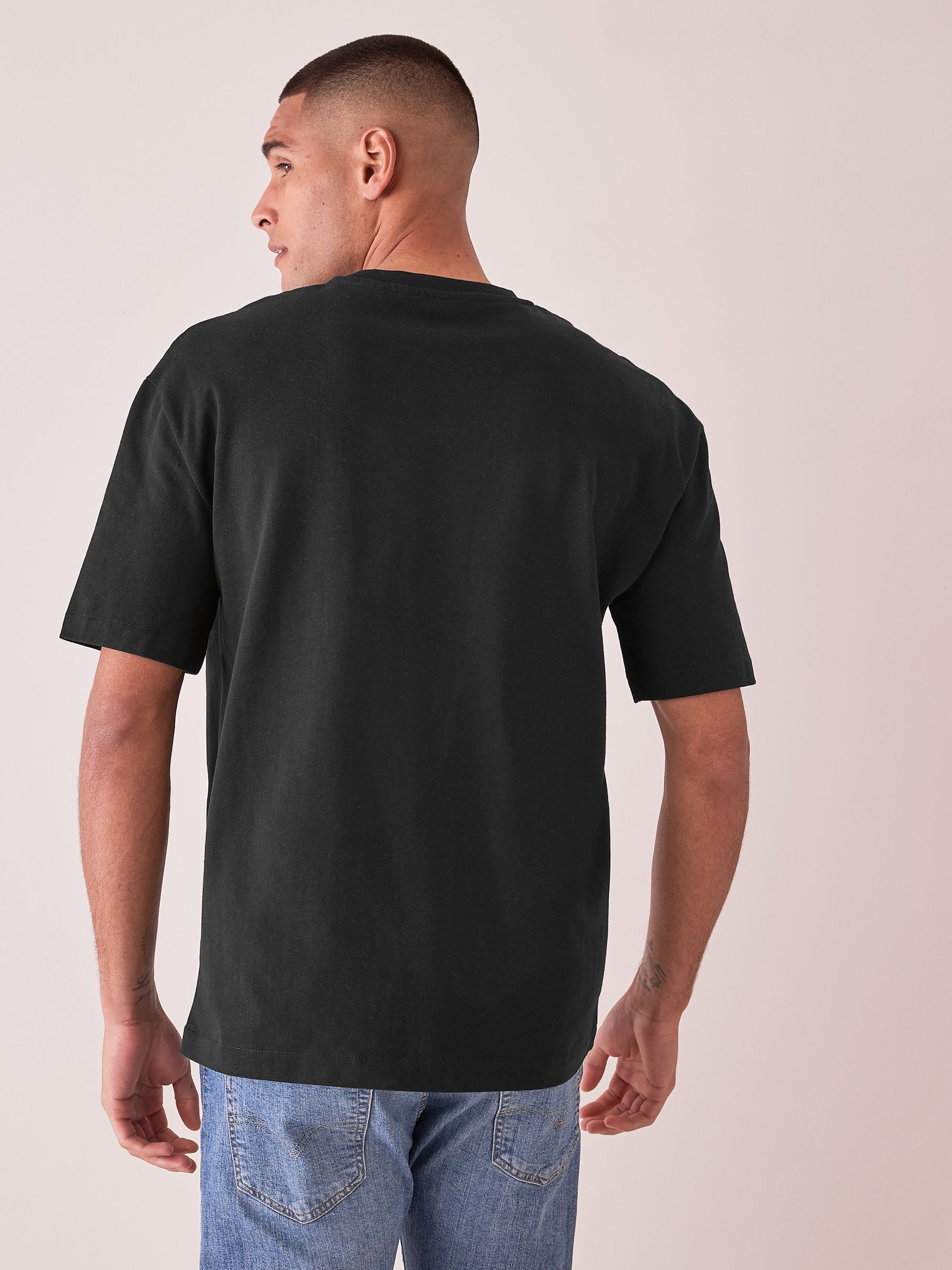 Zwart - Relaxed fit - Zwaar T-shirt