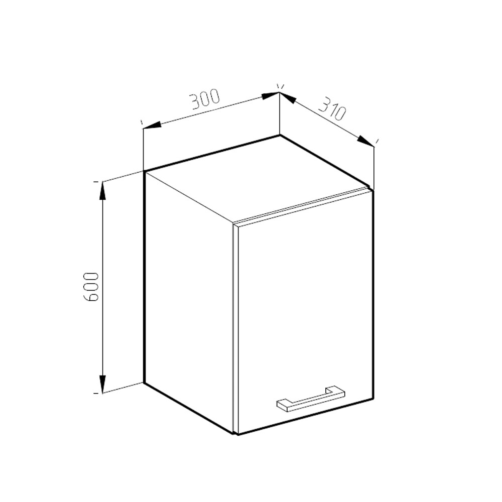 VICCO Küchenschrank Hängeschrank 30 cm R-Line Anthrazit