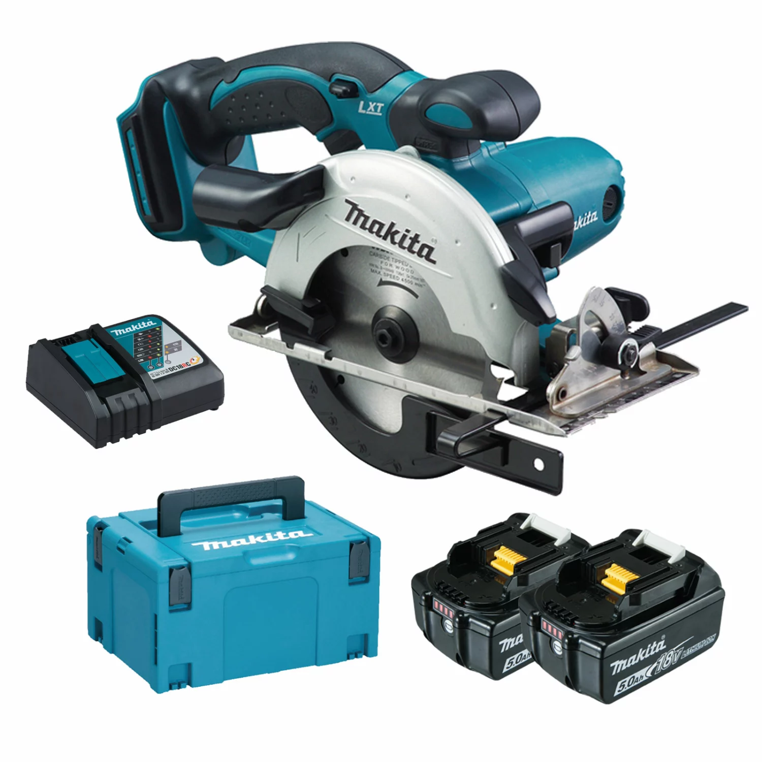 Makita DSS501RTJ 18V Li-Ion Accu cirkelzaag set (2x 5.0Ah accu) in Mbox - 136mm