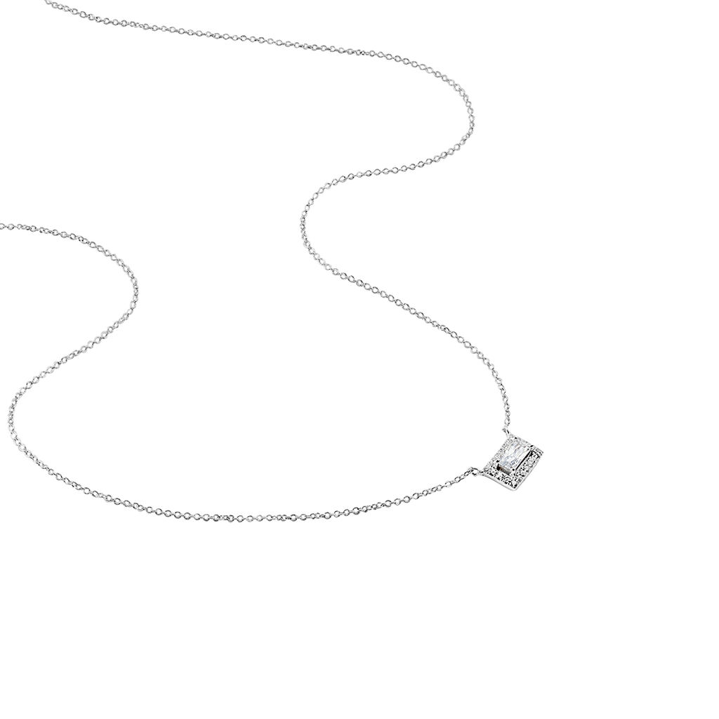 Collier Laurine Argent Blanc Oxyde De Zirconium