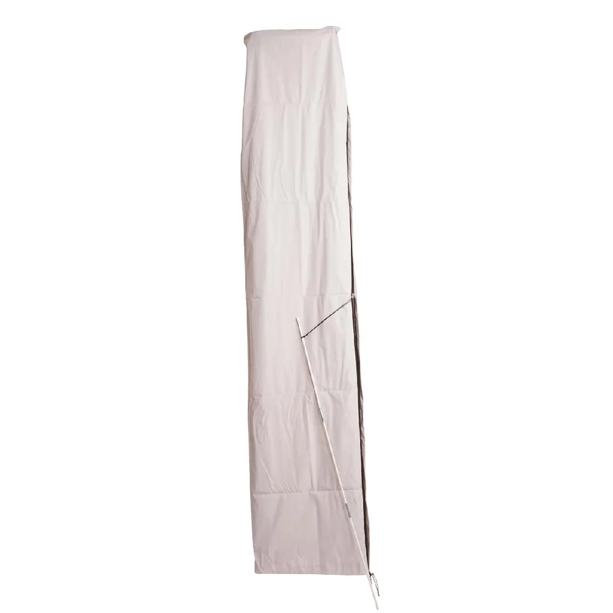 Decoshop26 Housse de parasol déporté 265 cm - Gris crème