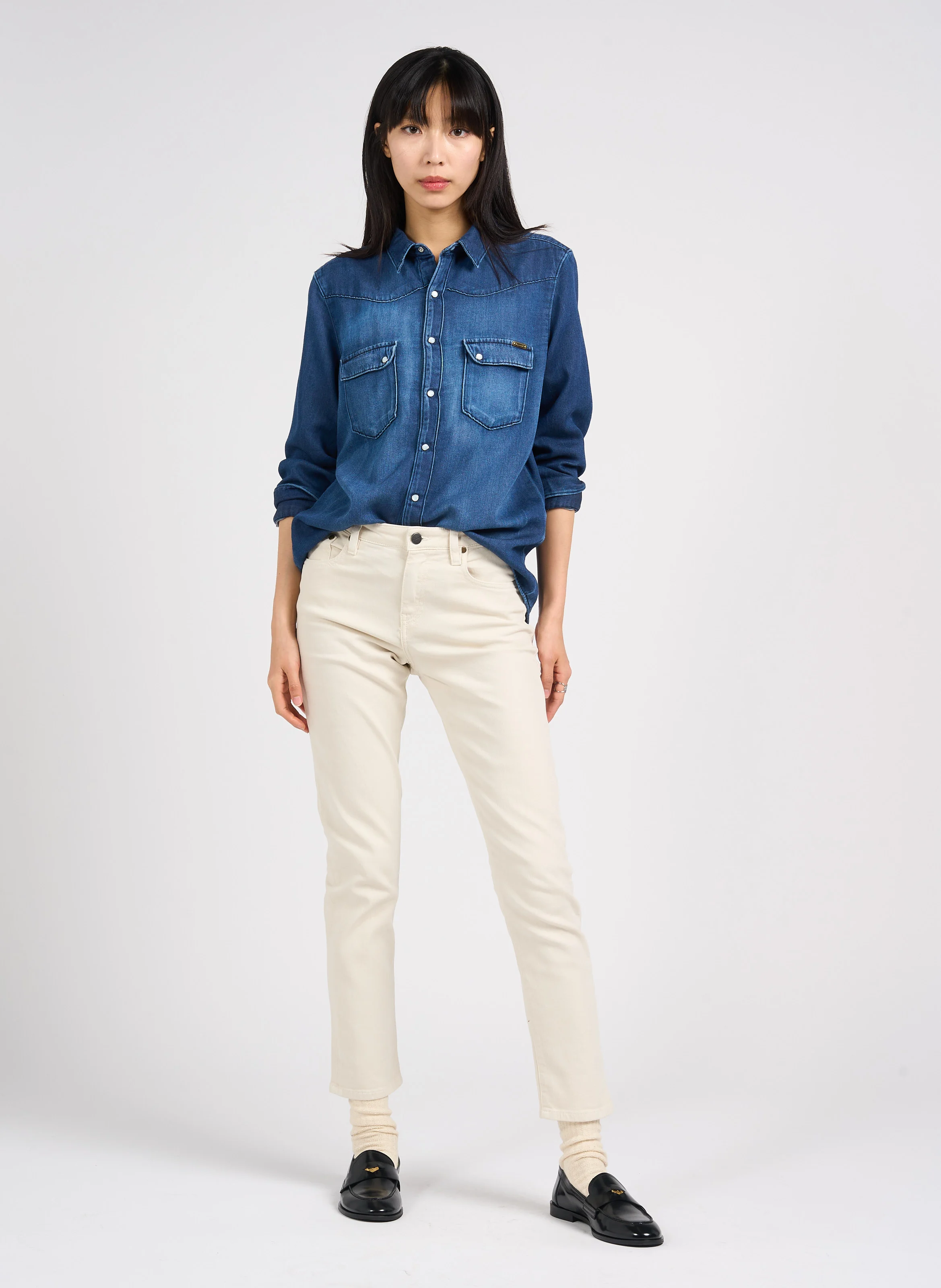 CRYSTAL - Jean slim en coton mélangé | Blanc