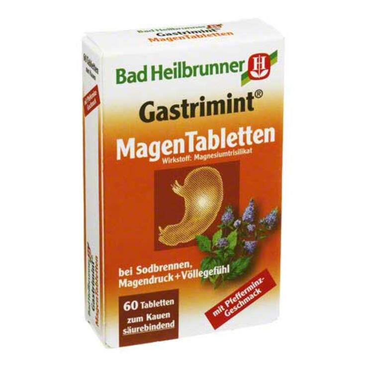 Bad Heilbrunner Gastrimint Magen Tabletten Kautabletten, 60 St