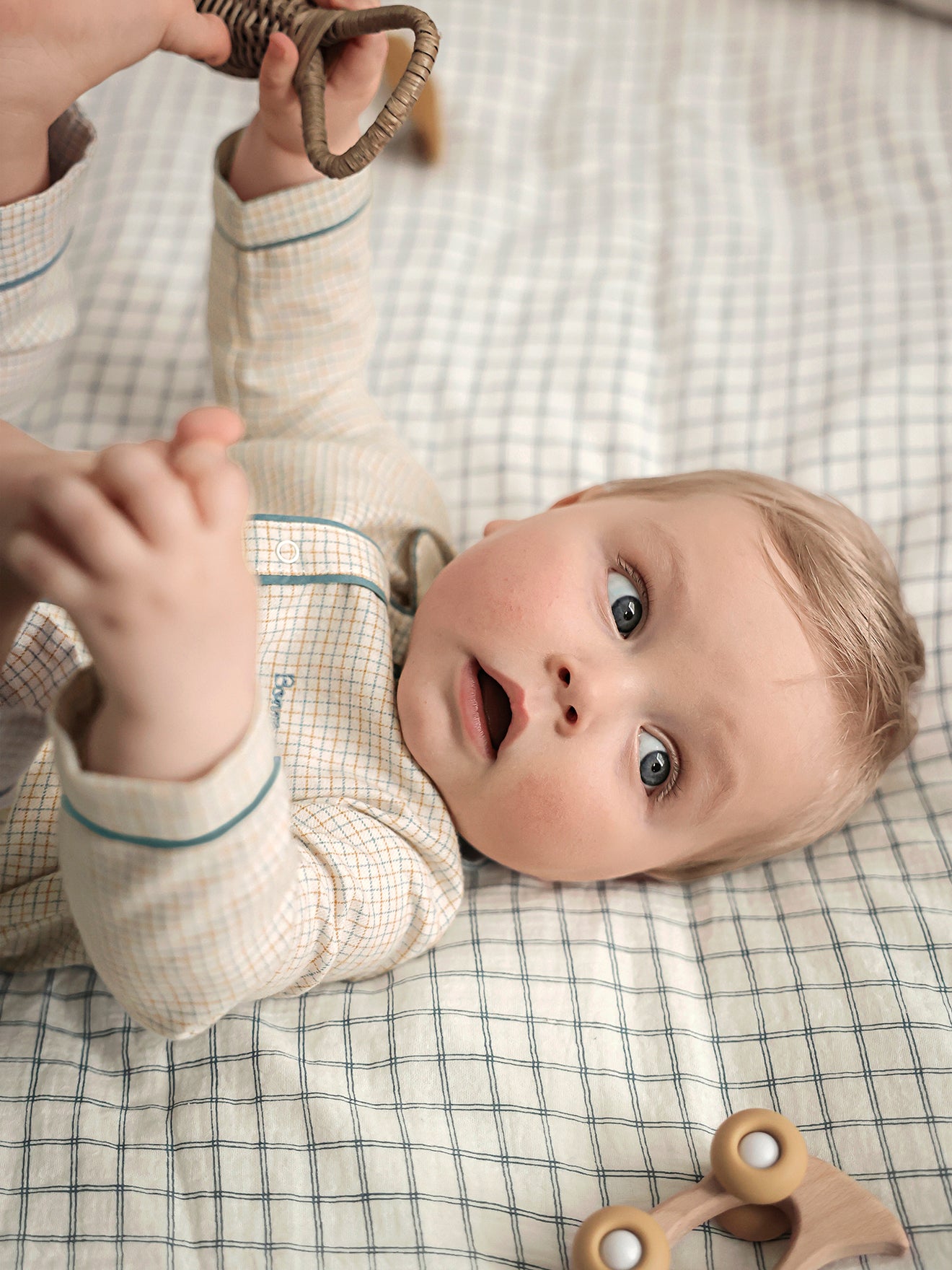 Pyjama grand-père Bébé à carreaux