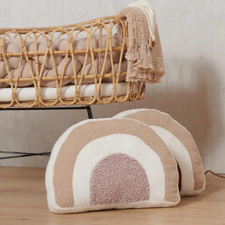 Nordic Coast Company Regenbogenkissen natur  rosa  beige