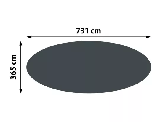 Couverture de piscine 400 µm, ovale 7,31x3,65m, noir
