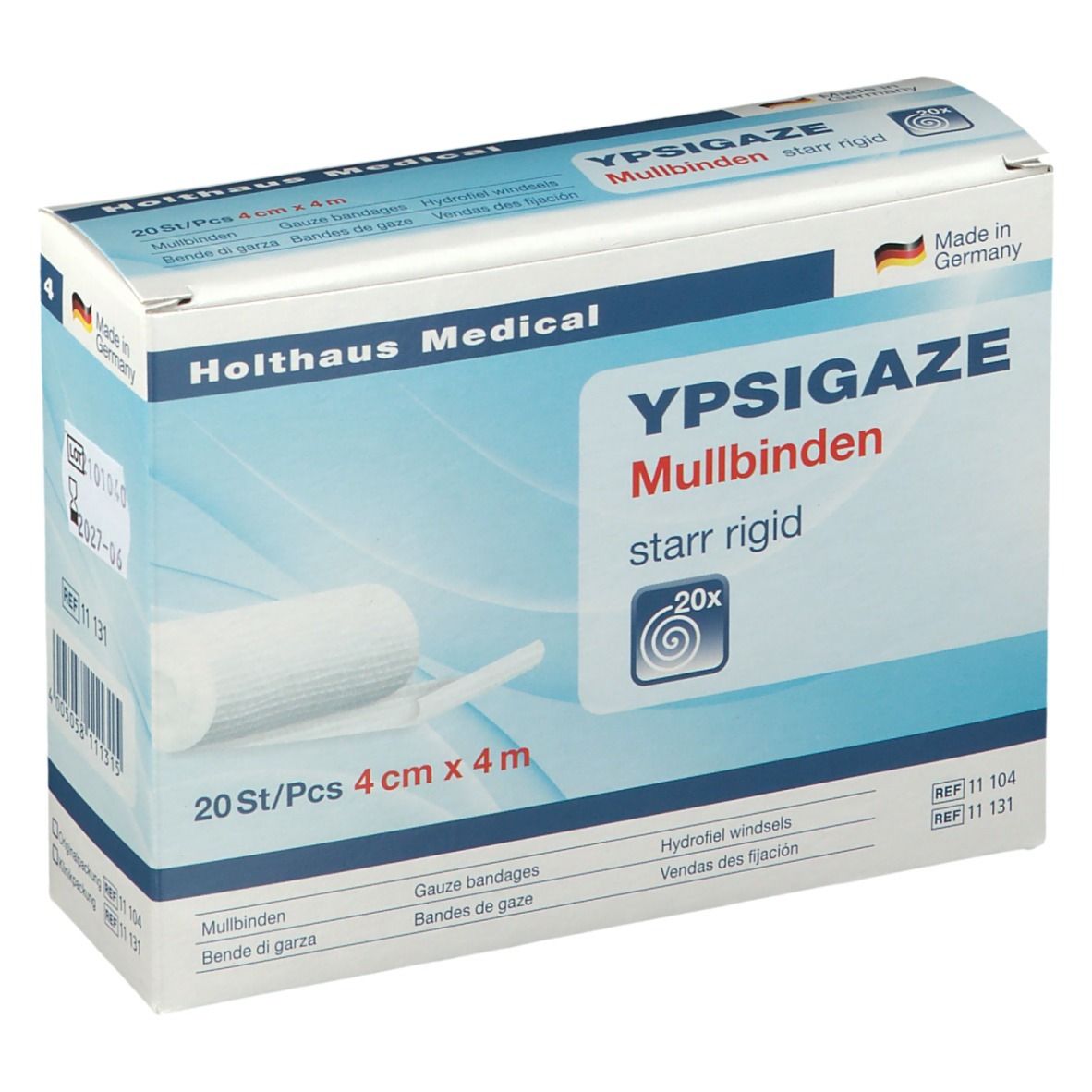 YPSIGAZE Mullbinden 4 cm x 4 m