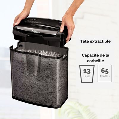 Fellowes Powershred M-7CM - destructeur de documents coupe croisée - 7 feuilles - Corbeille 13 litres transparente en maille