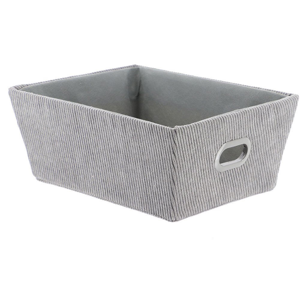 Panier rangement velours gris 20.5x10.5x26cm