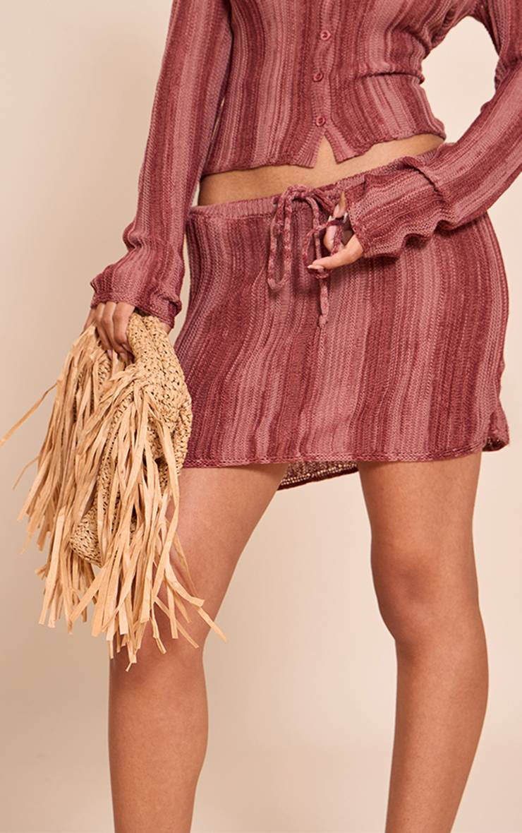 Blush Rose Mini-jupe En Maille Rayée Petite