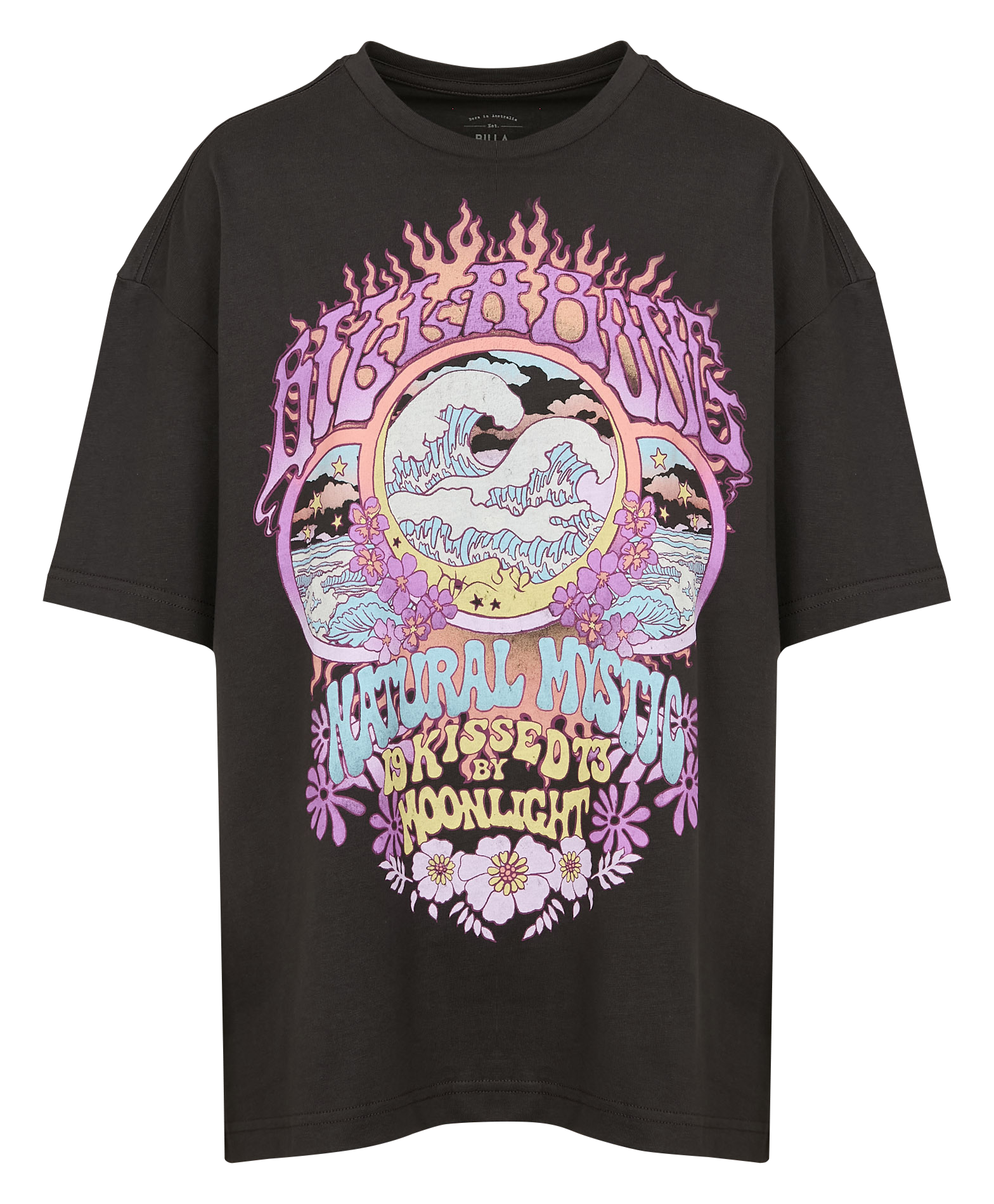 NATURAL MYSTIC - Tee-shirt oversized imprimé en coton | Noir