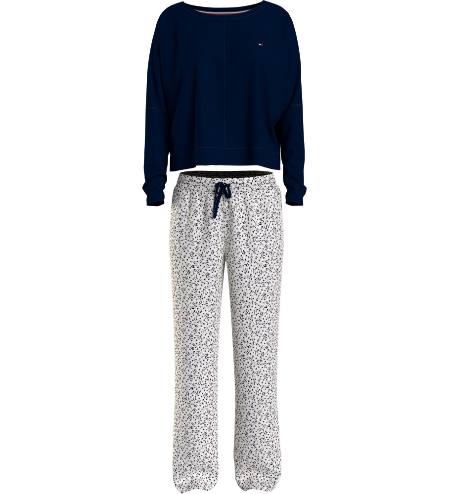 Pijama Tommy Hilfiger Original de Manga Comprida Azul Marinho