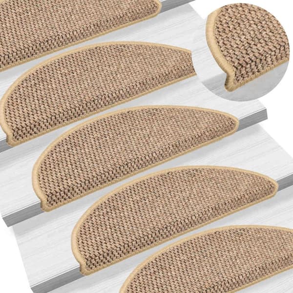 vidaXL Selvklebende trappematter sisal-utseende 15 stk 56x17x3 cm sand