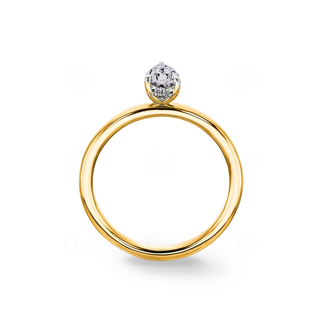 0.55ct Tropfen Solitärring 750/18 K Gelbgold
