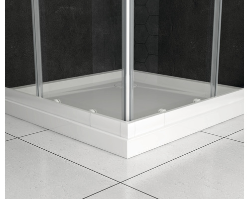 form&style hoekinstap SAMOA 80-90 cm decor horizontale strepen profielkleur wit