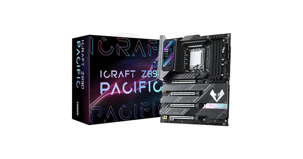 MAXSUNMS-iCraft Z890 PACIFIC socket 1851 moederbord  (Zwart, RAID, 2.5 Gb-LAN, WLAN, BT, Sound, ATX)