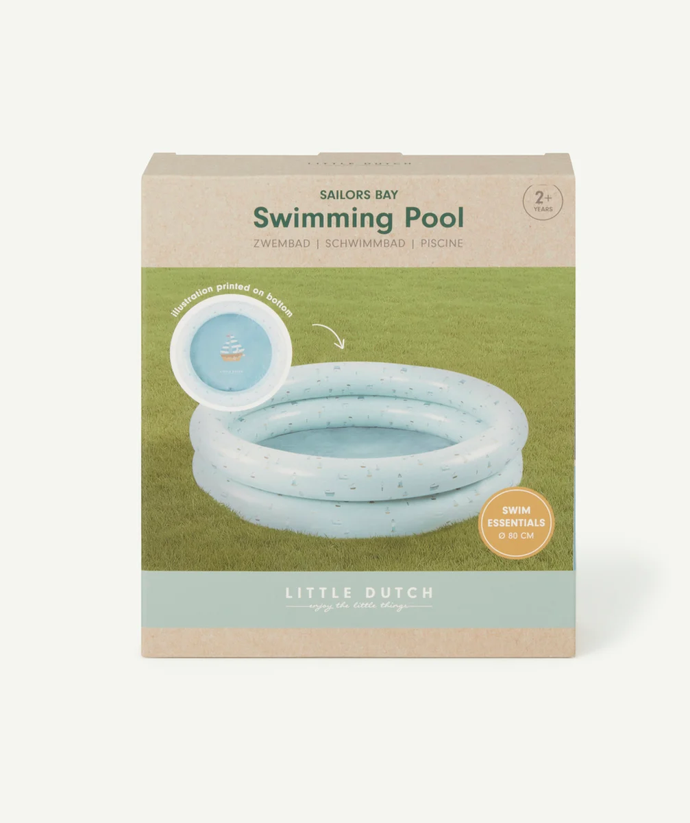 LITTLE DUTCHPISCINE GONFLABLE BLEUE AVEC BATEAUX 80X20CM