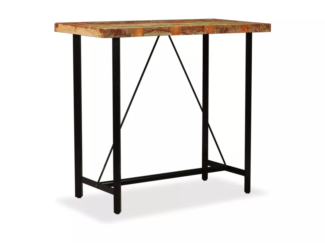 Table de bar Bois massif de récupération 120 x 60 x 107 cm