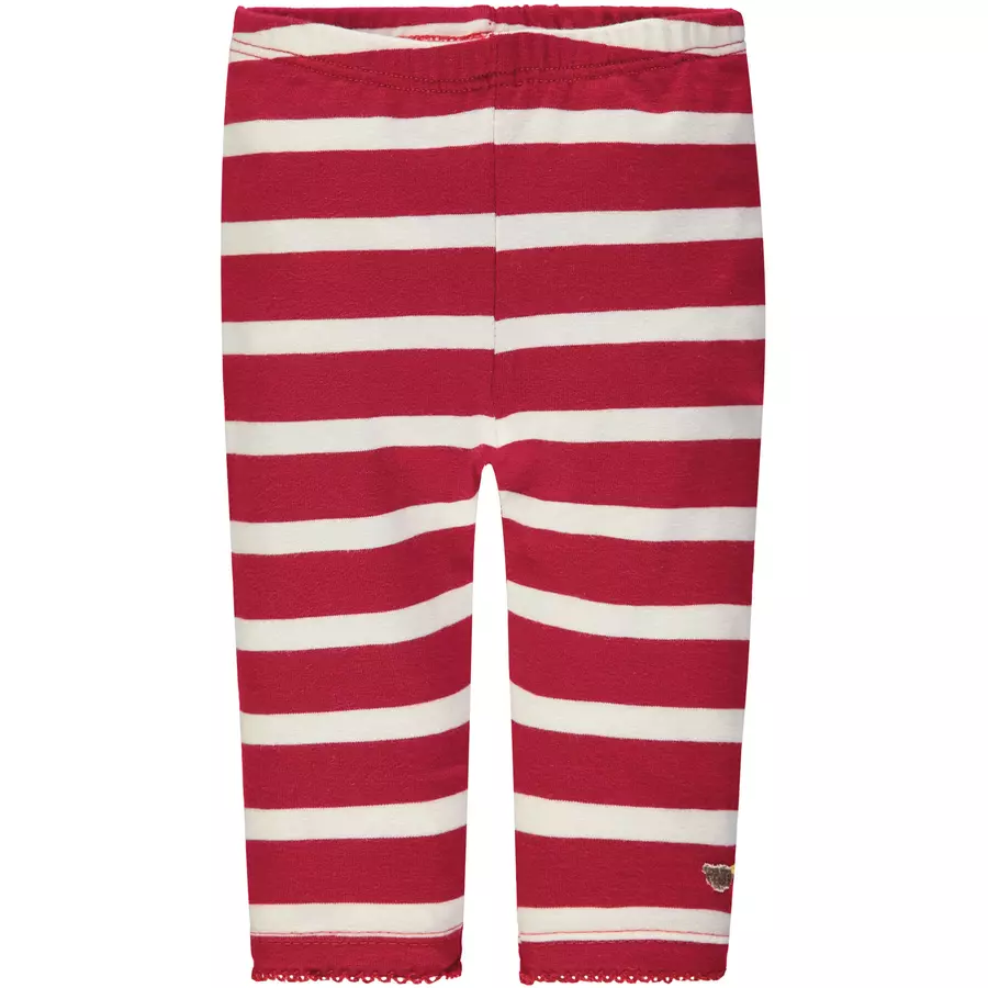 Steiff Girls Leggings, rot gestreift