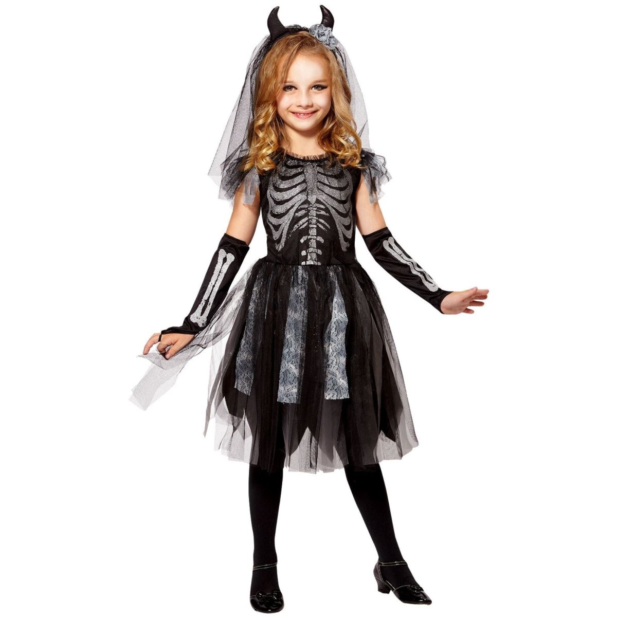 Halloween Jurk Meisje Skelet Bruid