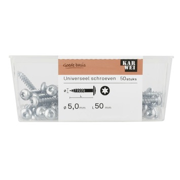 KARWEI unischroef cilinderkop verzinkt 5x50 mm (50 stuks)