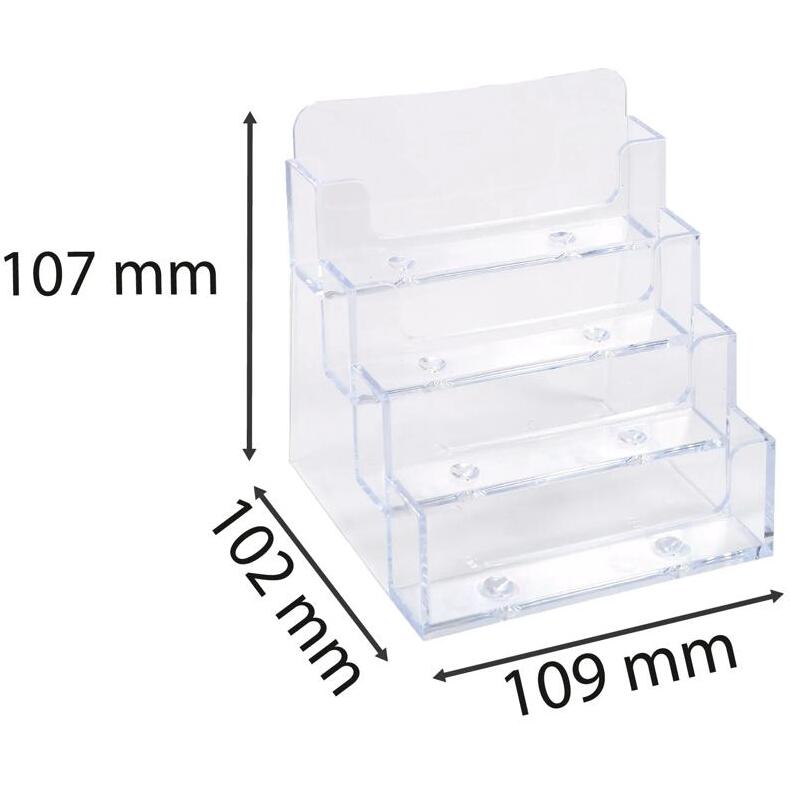 Distributeur de cartes de visite 4 cases - Cristal