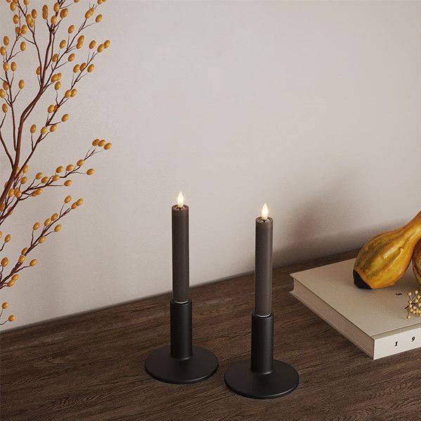 Deluxe Homeart - Led kaars - Dinerkaars - Mocca - 15 cm (2 stuks)