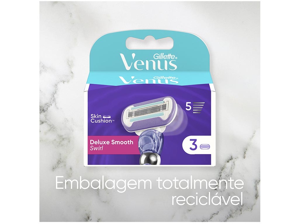 RECARGAS LÂMINAS GILLETTE VENUS DELUXE SMOOTH SWIRL 6UN