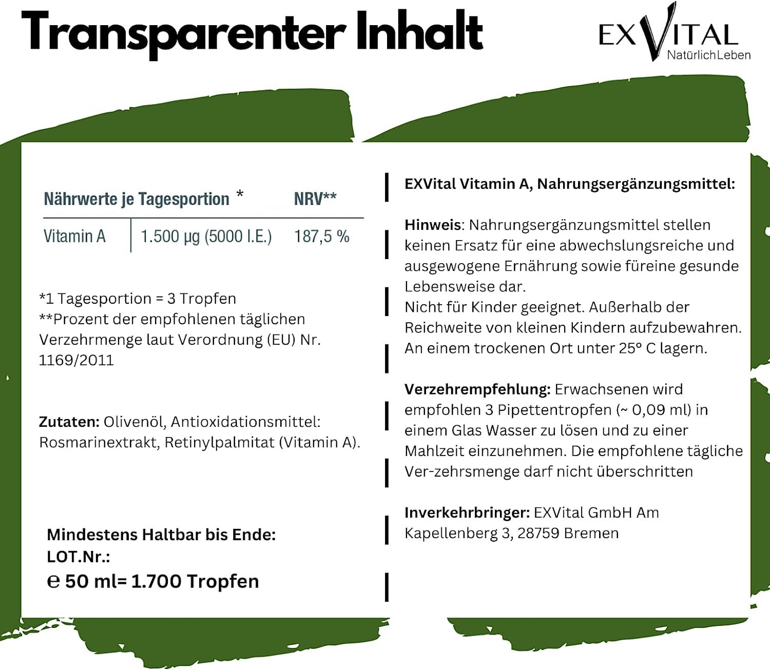 EXVital® Vitamin A Tropfen (Retinol)