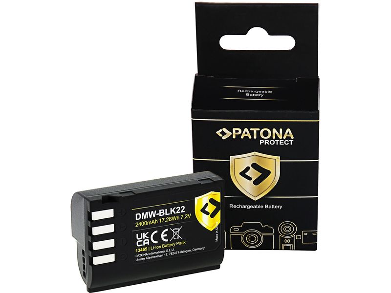 Patona PROTECT Akku für Panasonic DMW-BLK22 PROTECT Batteriesatz für Panasonic