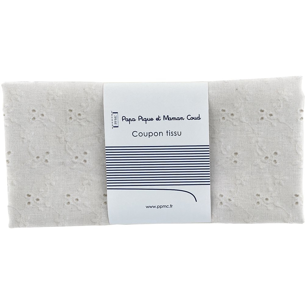 Coupon Tissu 50 Cm Gaze Dentelle Écru Ex1073